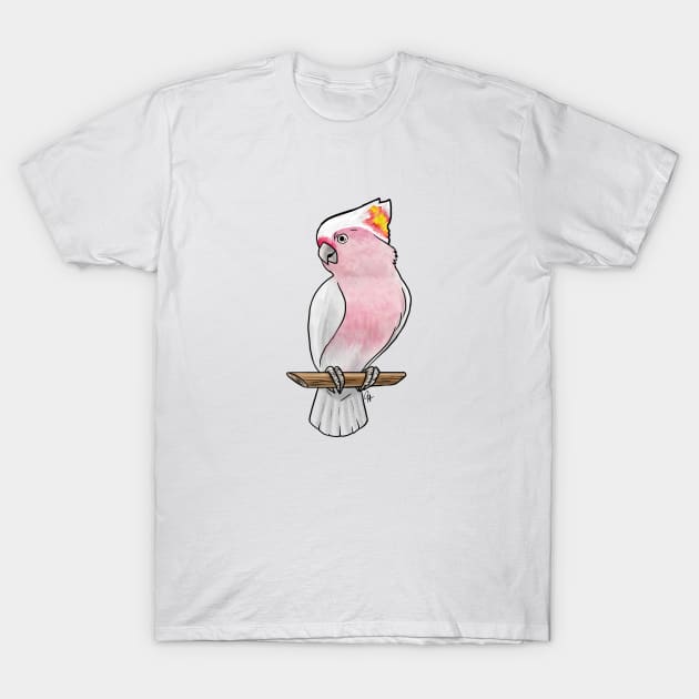 Bird - Pink Cockatoo - Crest Down T-Shirt by Jen's Dogs Custom Gifts and Designs